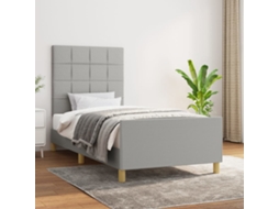 Vidaxl Estrutura De Cama Sem Colchão 80x200 Cm Tecido Cinzento-claro