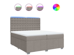 Box Spring Bed, Box Spring Beds Vidaxl Cinzento-acastanhado Tecido (200 X 200 Cm)