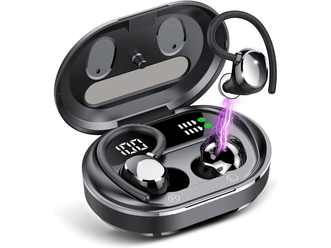 Fones Sem Fio Bluetooth 5.4, Tela Toque, 5 Eq, Graves, 48h, Cancelamento Ruído, IPX7 Preto JIAPEI