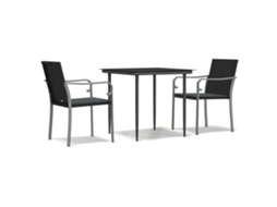 Conjunto de 3 Jantar para Jardim com Almofadões Vime Pe e Aço MAISON EXCLUSIVE (3pcs)