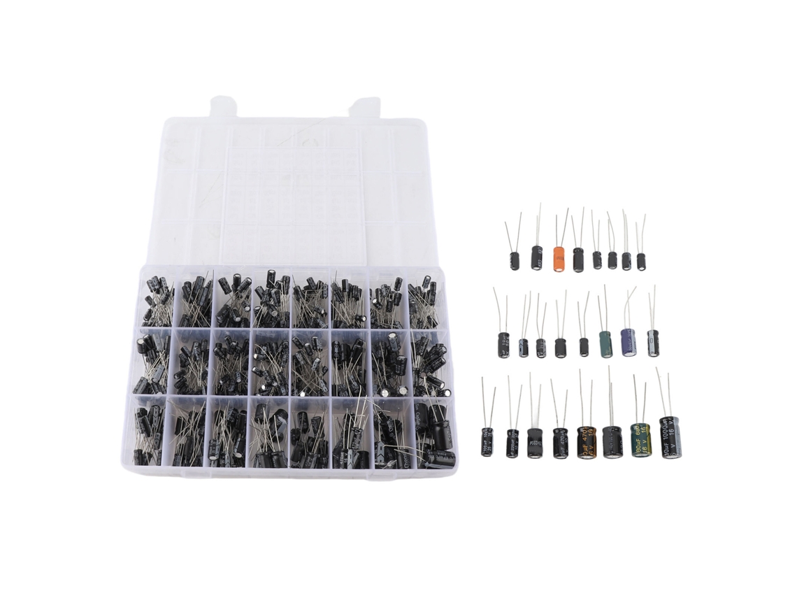Kit De 500 Capacitores Eletrolíticos De Alumínio 0.1uf-1000uf 16v-50v 24 Valores