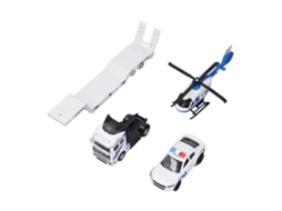 Caminhão De Carroceria Plana Com Trailer E Avião - Brinquedo De Transporte Para Interior E Exterior