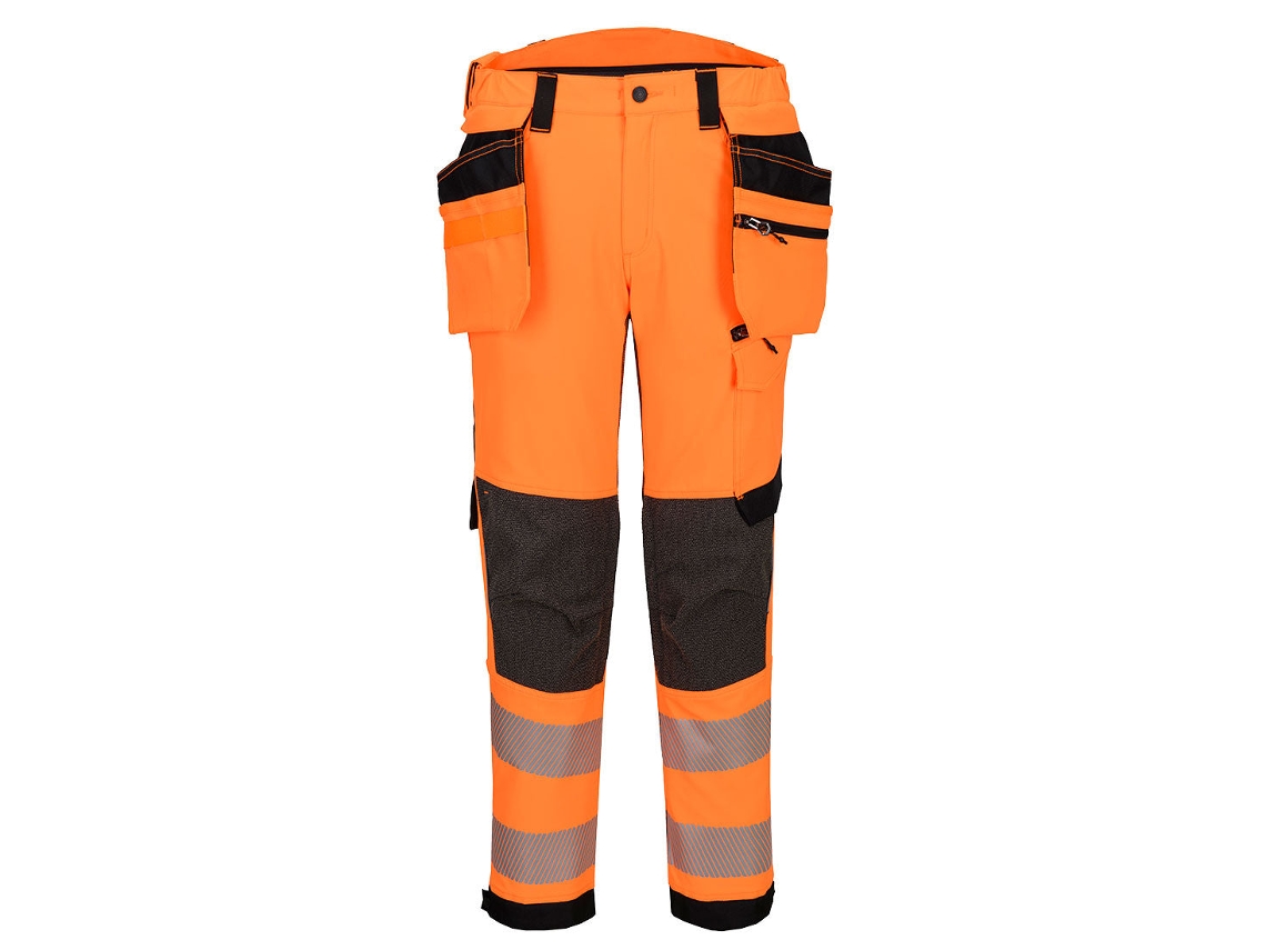 Calças De Alta Visibilidade Ev4 Elásticas Classe 2 | Capa Removível Naranja/negro / 48