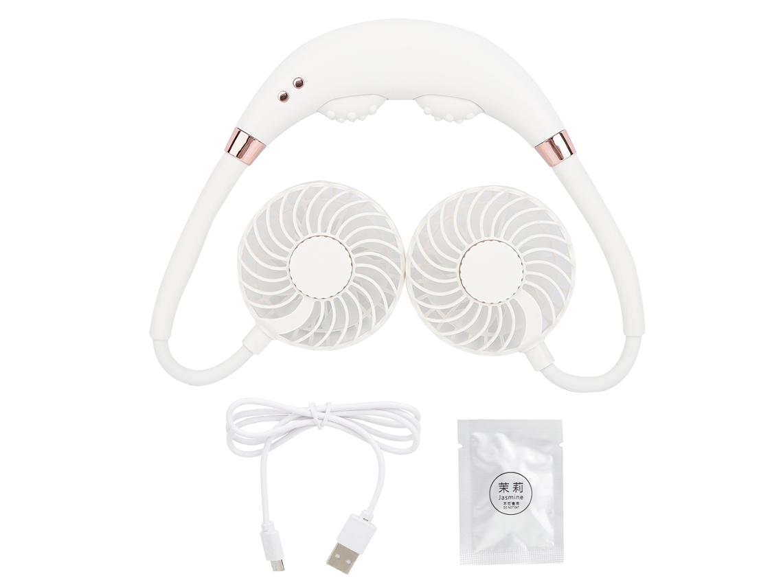 Ventilador Portátil Usb com Massagem de Pescoço Branco