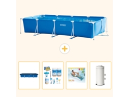 Intex Piscina Com Estrutura Retangular - 450x220x84 Cm - 5-peças S161