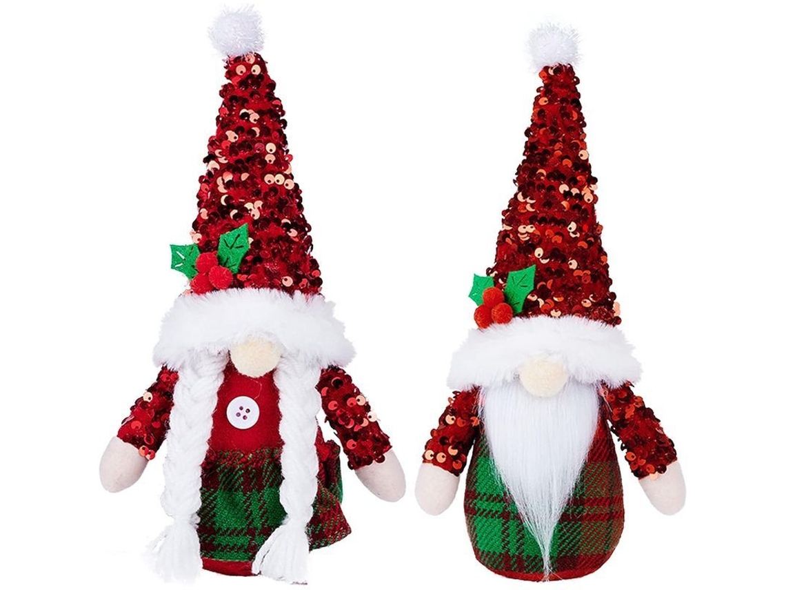 2026 linjous Navideños 2 Piezas com Lentejuelas Decoração de Natal Bonecos de Pelúcia
