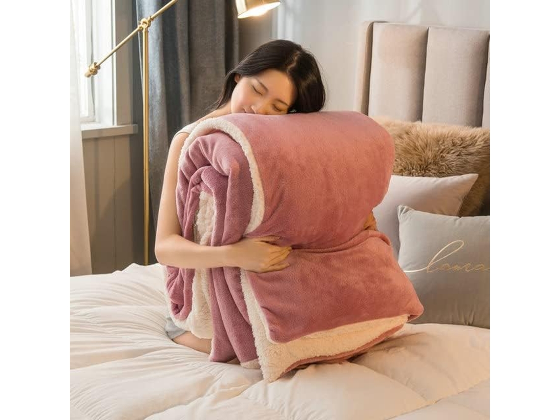Cobertores de Inverno para Cama Lã Cor Sólida Mantas Grossas e Quentes Adultos Sofá Super Macios Capas Edredom
