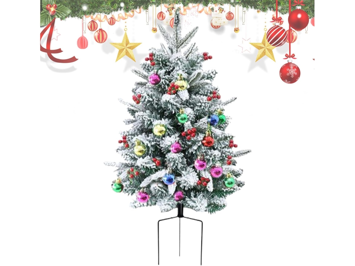 Árvore De Natal Artificial Com Suporte Nevado, 75 Cm