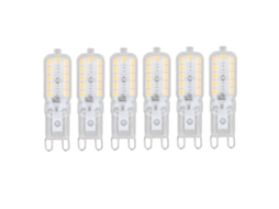 Conjunto de 6 Lâmpadas Led G9 de 5w com Cobertura Transparente CHABERLU