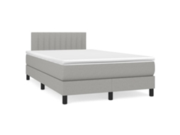 Cama Boxspring Com Colchão 120x190 Cm Tecido Cinzento-claro