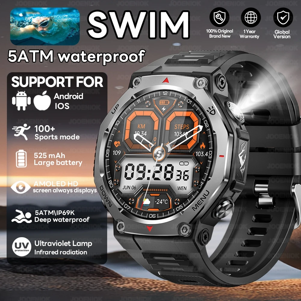 (preto) Smartwatch Com Gps, Resistente À Água Até 5 Atm, Tela De 1,43 Polegadas