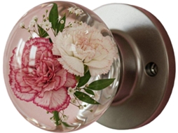 Puxador De Porta Artístico Em Resina Com Design Floral Retrô, Alça Transparente, Decoração Para Quarto Com Inspiração Na