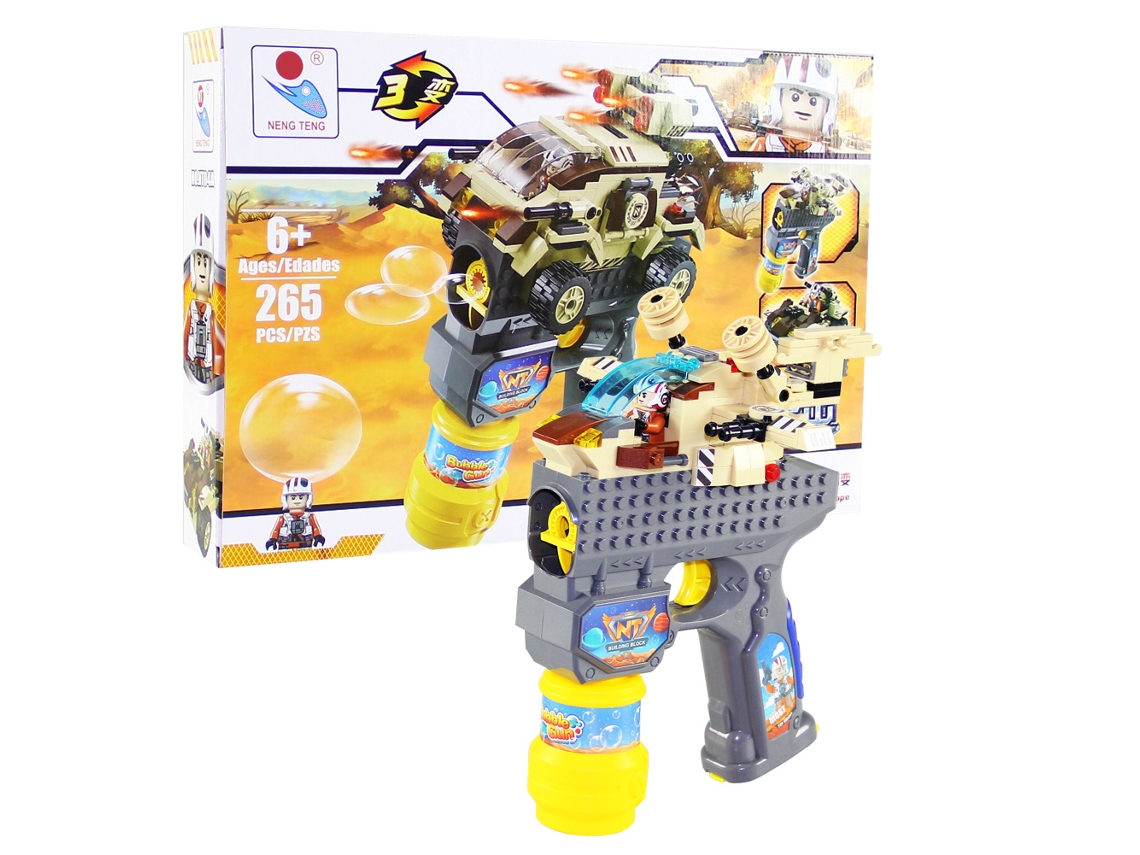 Brinquedo De Montar Bloco De Construção Máquina De Bolhas Educativo Infantil Diy Inteligente Nt04a