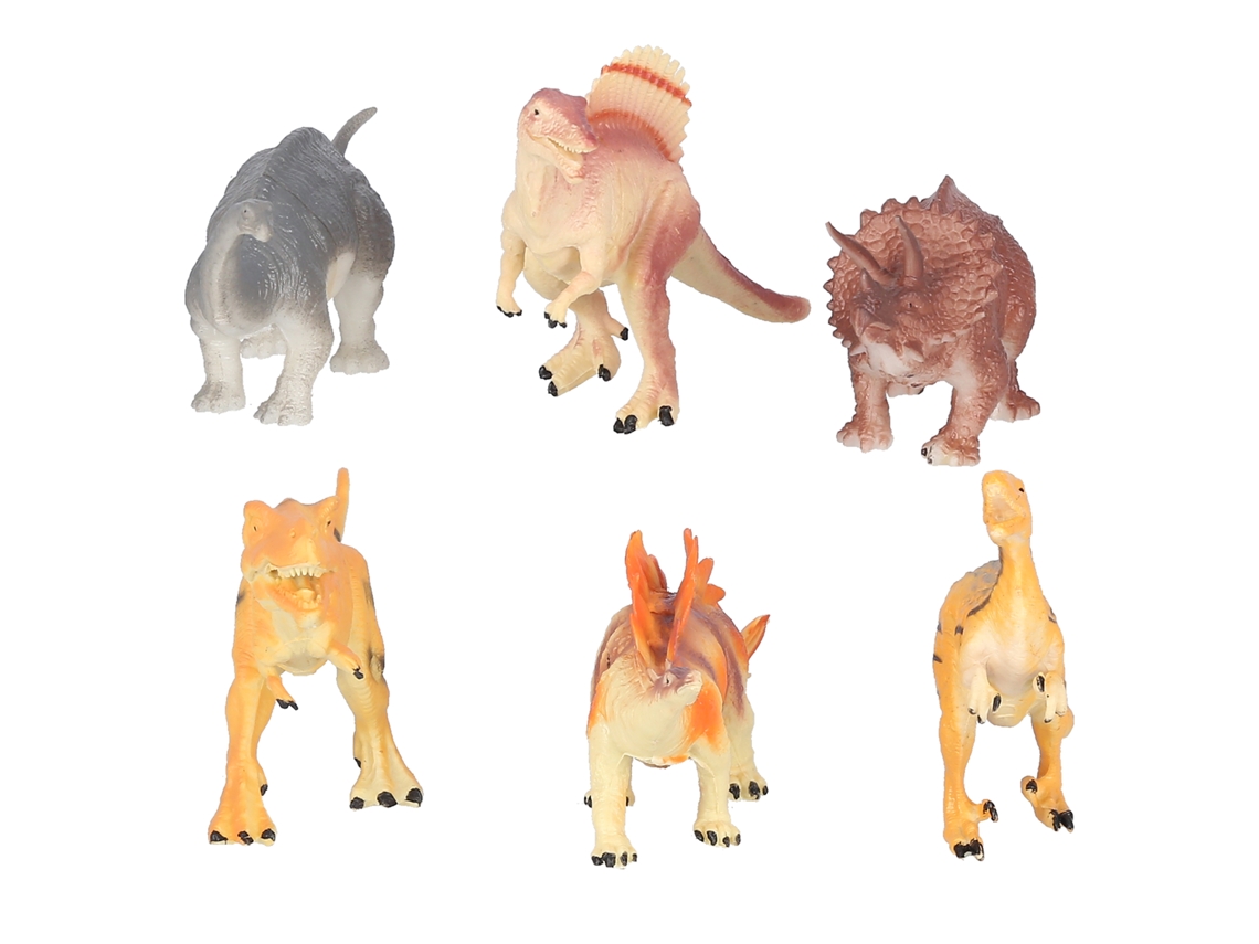 Mali conjunto de 6 Modelos de Dinossauros Plásticos com Estegossauro Triceratops para Crianças 3 Anos +