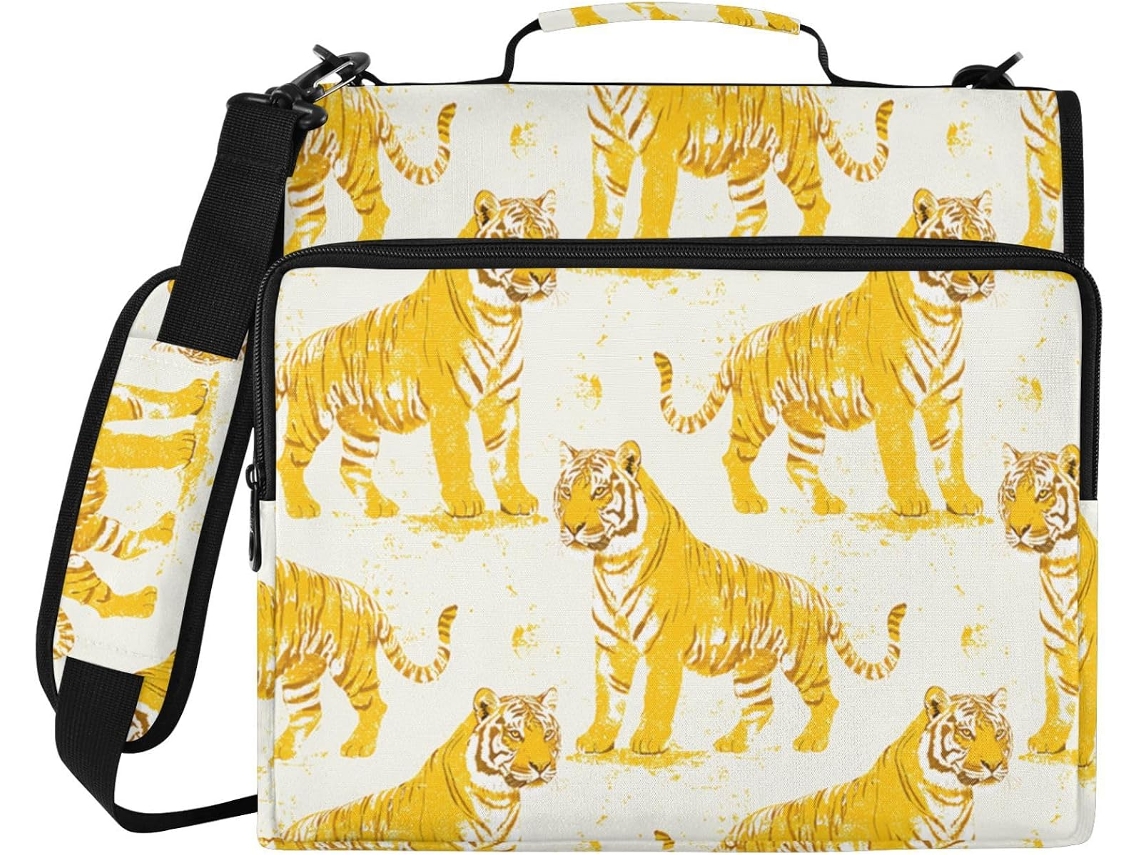 Pasta de 3 Argolas Oliver Jeffers Tigers Com Zíper E Alça Facilitar O Transporte, Ideal Escola E Escritório