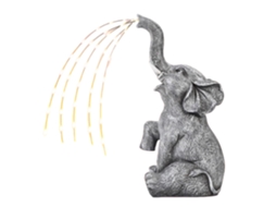 Decoração Solar de Jardim com Estátua de Elefante ZYBLSSBB