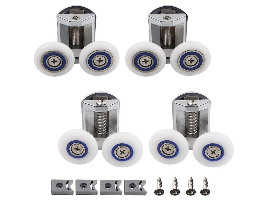 Kit De Repuesto Para Puerta De Ducha Deslizante 4 Rodillos 2 Superiores Inferiores 26mm Aleación De Zinc 6-8mm Cristal