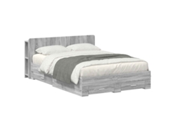 Vidaxl Estrutura De Cama Com Armazenamento Sonoma Cinzento