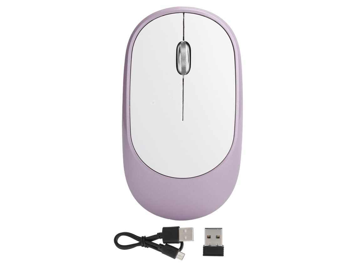 Aetheria mouse Sem Fio Óptico Recarregável Ajustável Dpi 2.4g Usb Silencioso Roxo