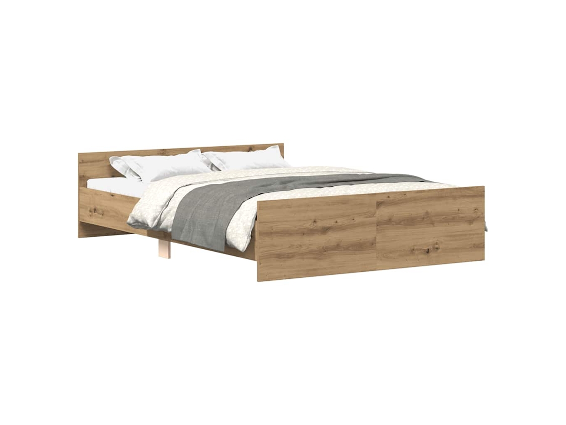 Estrutura de Cama sem Colchão 120x190 cm Carvalho Artesanal MAISON EXCLUSIVE