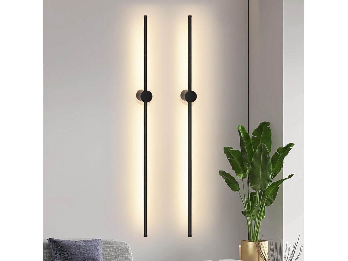 Nettlife Candeeiro De Parede, Conjunto De 2 Candeeiro De Parede Led 100 Cm 8 W Minimalista Giratória 3000 K Branco Quente, Regulável