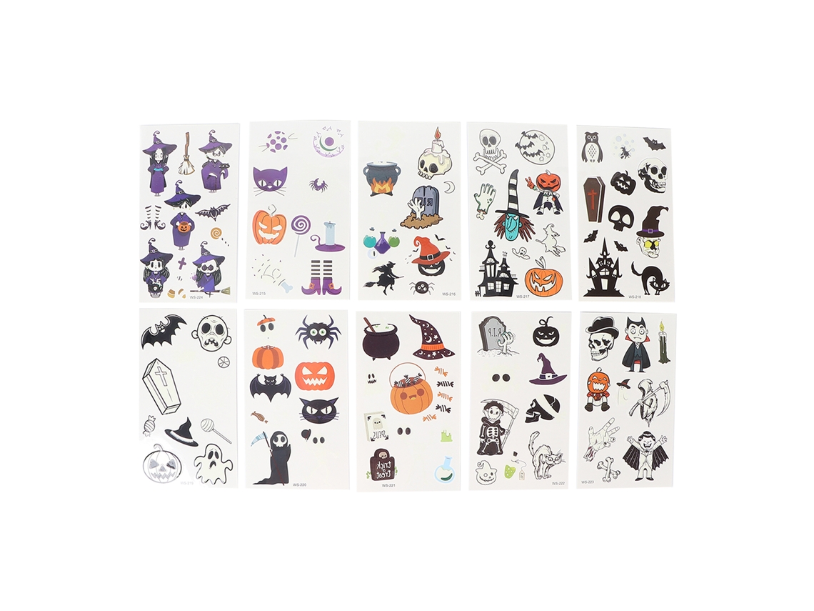 Tatuagem Temporária Luminosa Para Festa De Halloween