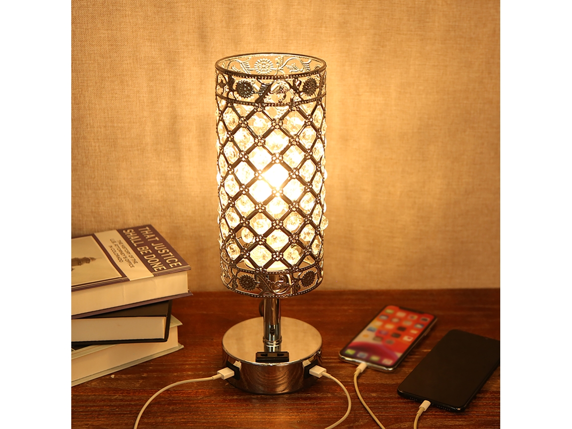 Lâmpada de Mesa Tomshine com Controle por Toque, 3 Níveis de Brilho, 2 Portas Usb e Tomada | S/MARCA