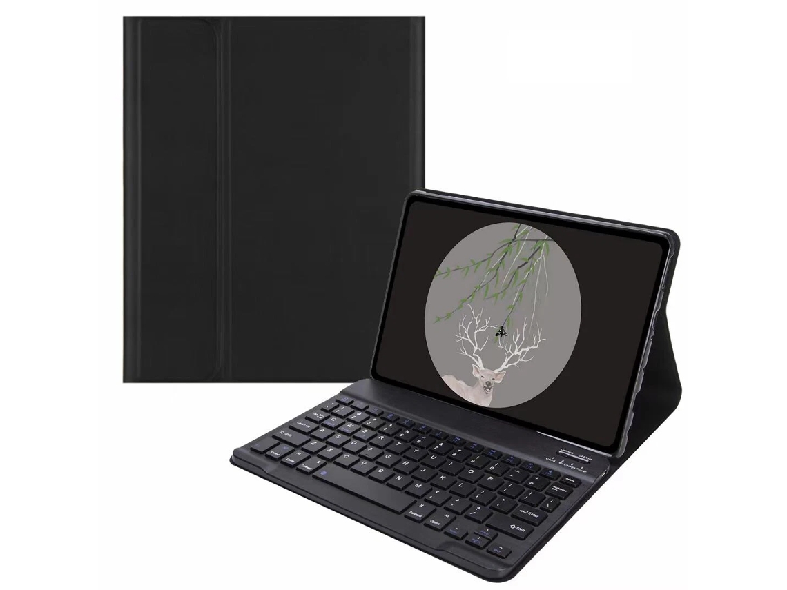 Capa Com Teclado Bluetooth Para Lenovo Idea Tab 11 Com Layout Pt, Preto Elysve