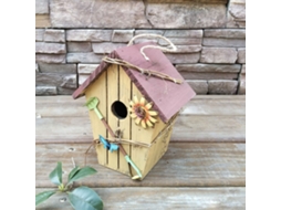 Laxiscreed Casa De Pássaros De Madeira Com Vizinhaço Para Jardim Ao Ar Livre Decoração Rústica