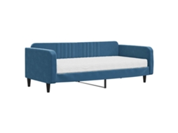 Daybed With Mattress, Daybeds With Mattresses Vidaxl Azul Veludo (100 X 200 Cm)