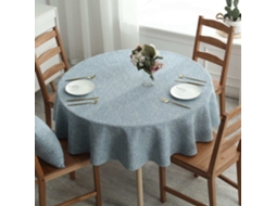 Lurelia Toalha De Mesa Redonda Retangular Algodão Linho Plástico Azul Diâmetro De 70 130130 Cm Xadrez