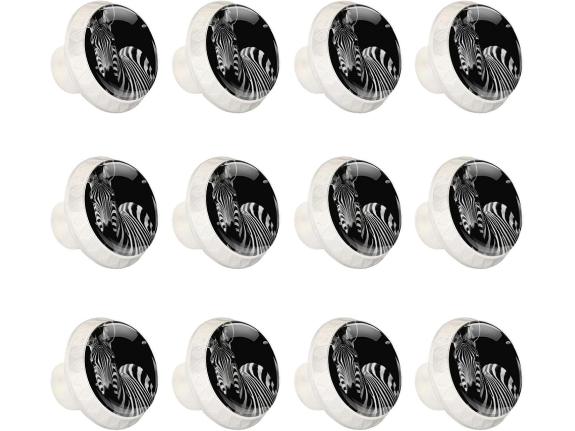 Puxadores Redondos Para Armários De Cozinha, Puxadores Para Armários E Gavetas, 12 Peças, Zebra Africana, Puxadores Para