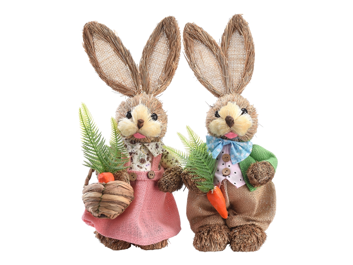 Peças Ornamentos Coelhos Simulados para Páscoa