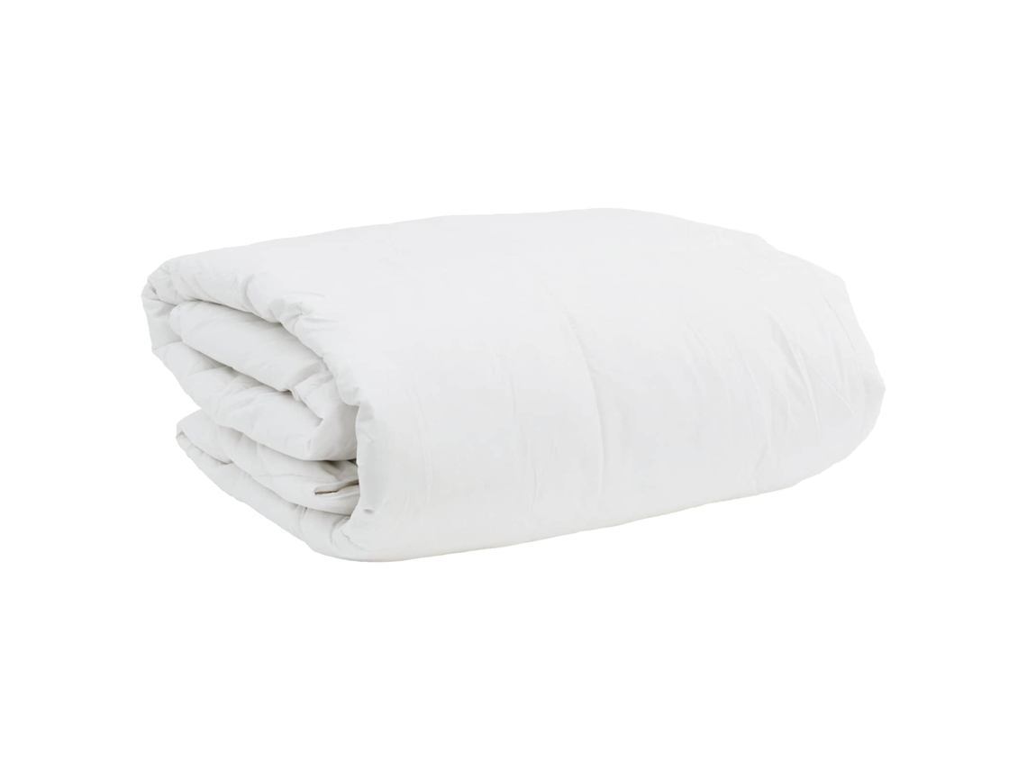 Vidaxl Conjunto De Edredom 3 Unid. Branco Pena De Ganso