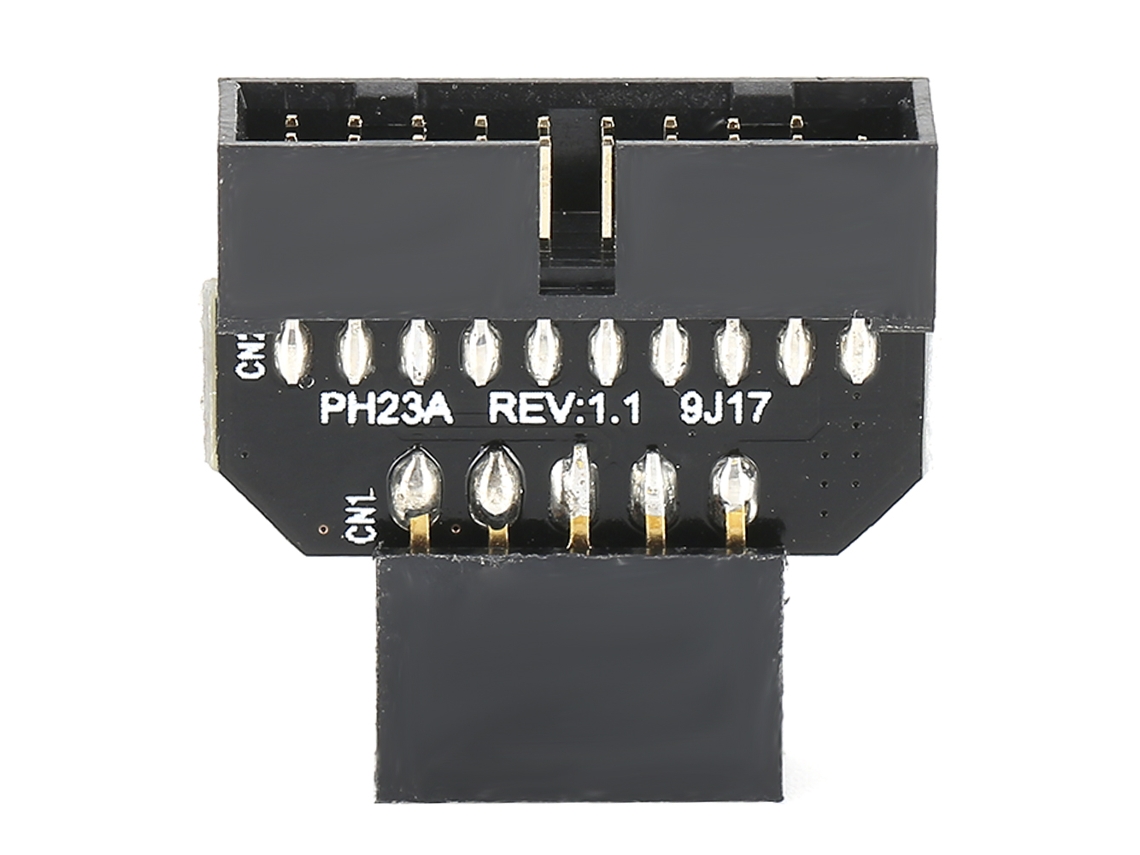Adaptador De Conector Ph23a De Usb 2.0 9pin Para Usb 3.0 19p, Preto Luz Dourada