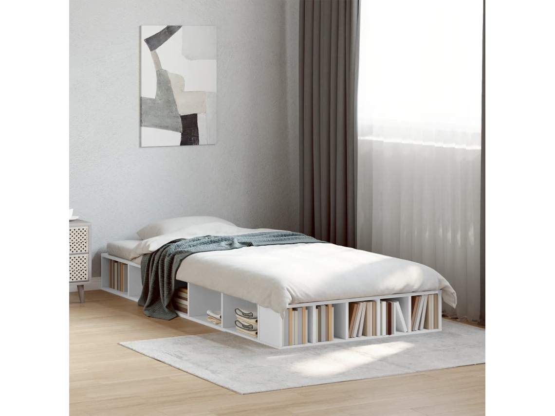 Vidaxl Estrutura De Cama 90x190 Cm Derivados De Madeira Branco
