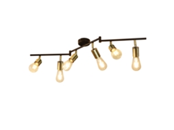 Nettlife 6 Focos De Teto Luz De Teto E27 Retro Vintage Gold Swivel Metal Para Quarto Máx. 25 W (lâmpadas Não Incluídas)