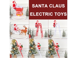 Boneco Papai Noel Com Escada Elétrica De Escalada Criativa