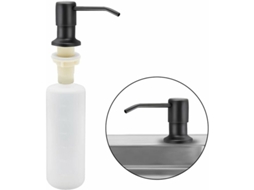 Dispensador De Sabão Preto Fosco Elegante, Design Embutido De Aço Inoxidável Para Integração Sem Costura De Cozinha E Banheiro, Bomba Ergonômica Rotat