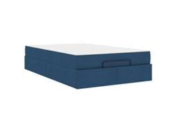 Conjunto 2 Estrutura Da Cama Vidaxl Azul Tecido (120 X 200 Cm)