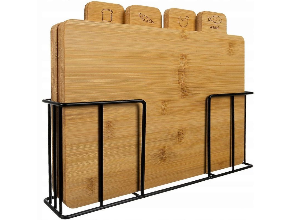 Tábua de Corte Ruhhy de Bambu, Conjunto de 4 Peças. CHARM