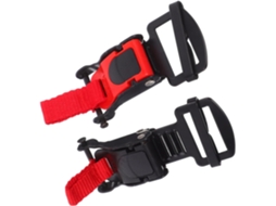 Fivela De Engate Rápido Para Capacete De Motocicleta, Vermelha E Preta, Com Pressão Ajustável.