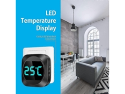 Campainha Sem Fio Sem Necessidade de Pilhas com Temperatura Led, 2 Receptores, Alcance de 150 M, 38 Melodias em 4 Níveis de Volume. Brilvibera_ptg