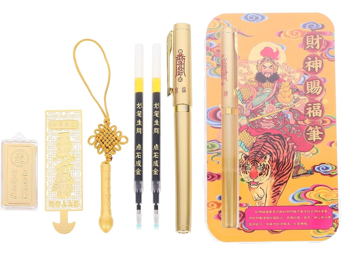 Caneta Em Gel Com Caligrafia Chinesa, Ponta Fina, De Escritório