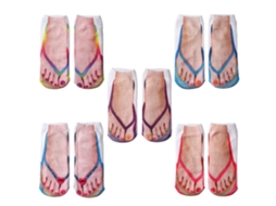 Meias com Estampa de Manicure e Chinelos, 3D, Personalizadas, Curtas, S/MARCA