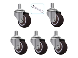 Rodízios Para Cadeiras De Escritório, Rodízios Gira, 38 Mm, 50 Mm, 5 Rodízios, Borracha, Giratórios, 360 Graus