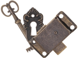 Fechadura Vintage Com Chave Para Móveis Armários Antigos