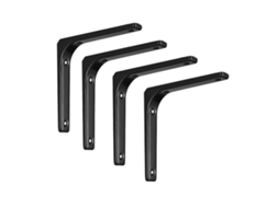 Suporte Para Prateleira, 4 Peças, Reforçado, Em L, Preto