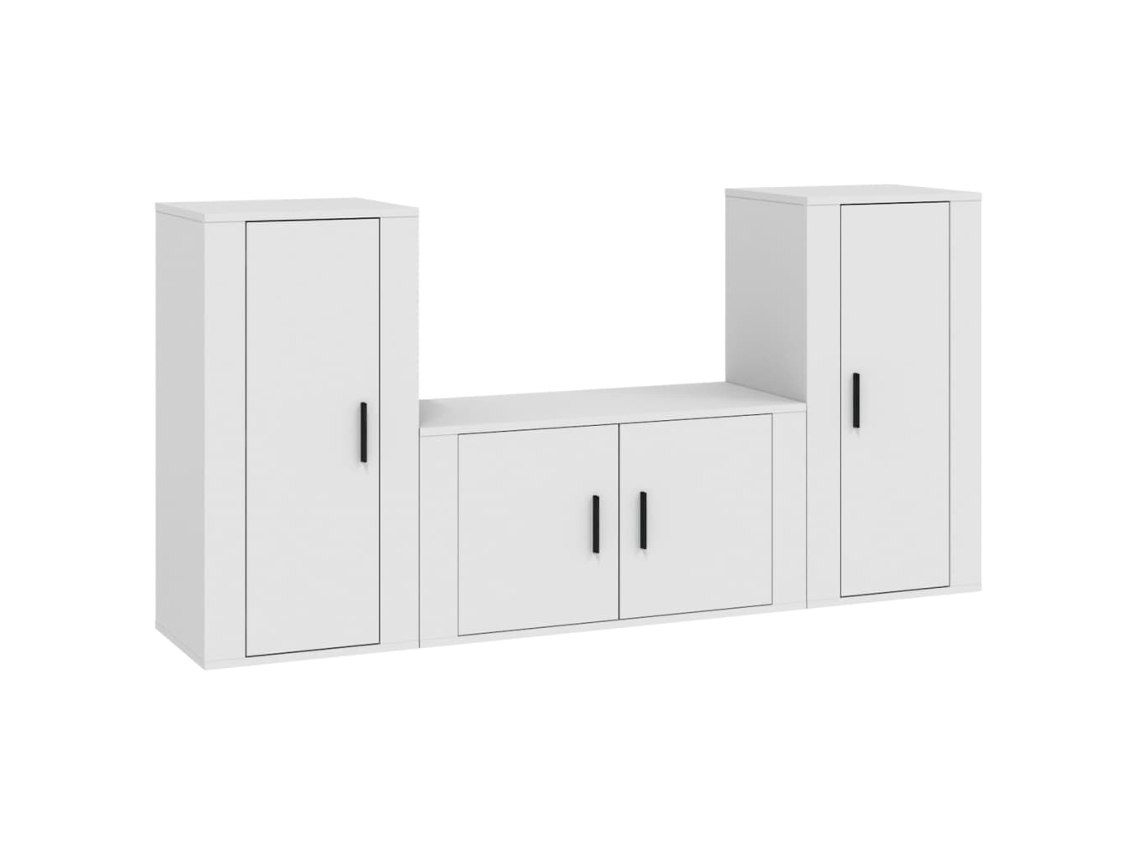 Tv Cabinet Set, Tv Cabinet Sets Vidaxl Branco Madeira Processada (n/a)