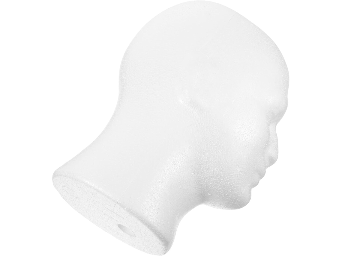 Cabeça de Manequim Masculino em Espuma Branca - Modelo Criativo para Exposição